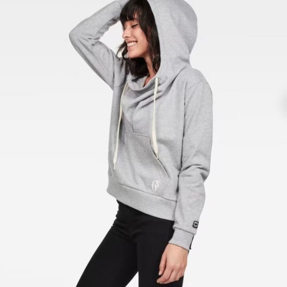 G-Star RAW® Sofe Boyfriend Drape Hooded Sweat Grey Size Small - Picture 2 of 7